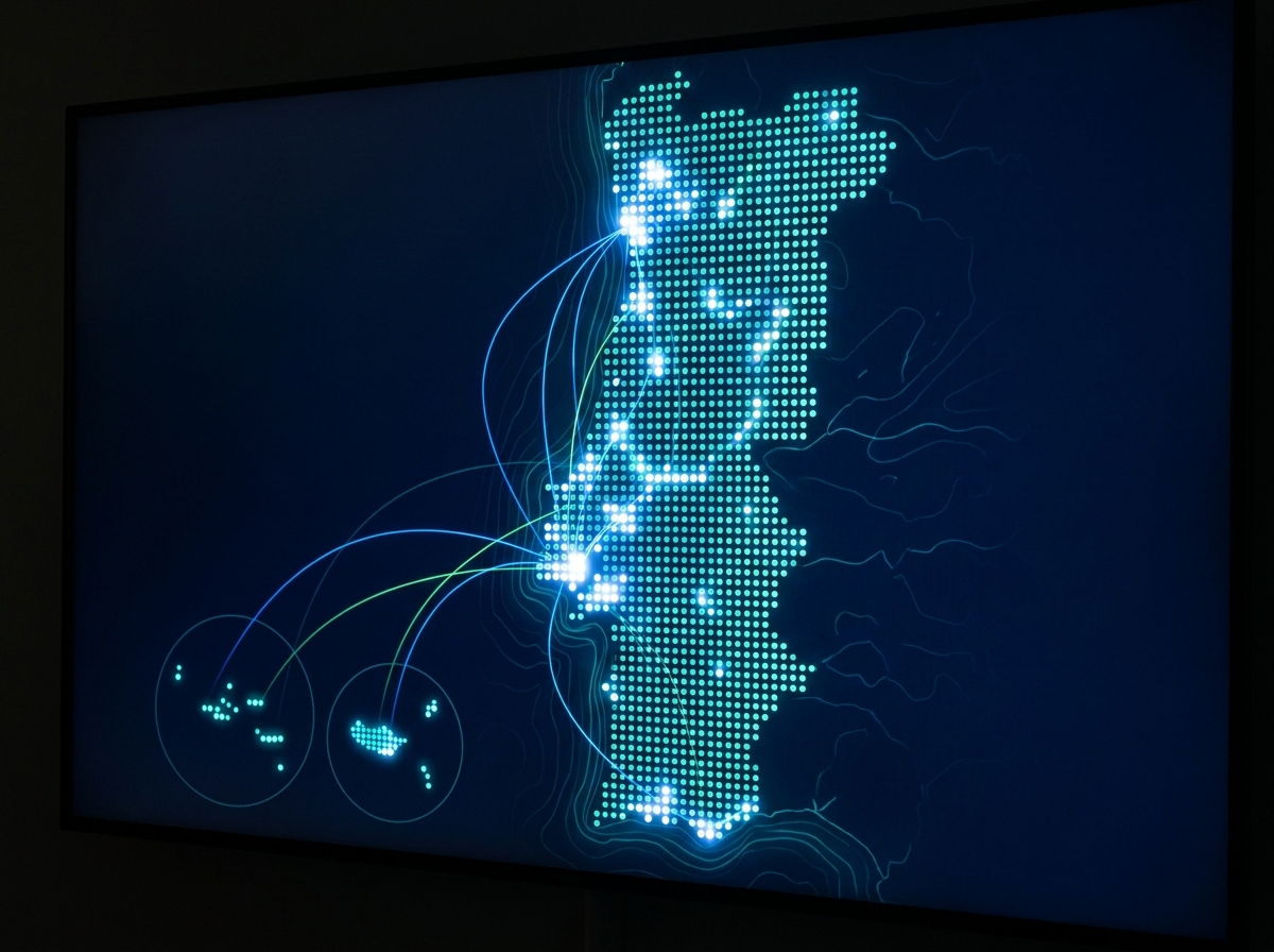 Mapa de Portugal com as unidades da rede Da Vinci