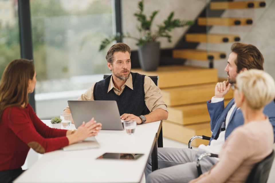 Equipa profissional em contexto de formação empresarial