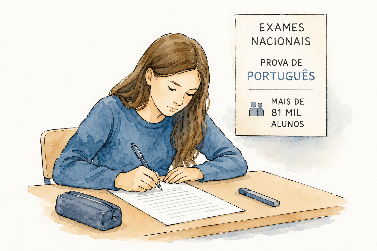 Mais de 81 mil alunos realizam hoje a prova de Português dos exames nacionais