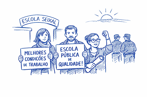 Protestos no Seixal fecham escolas e evidenciam desafios das condições laborais na educação em Portugal